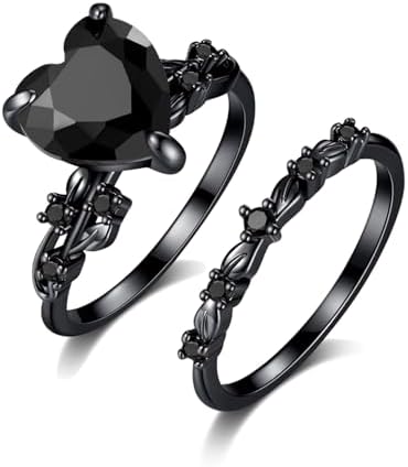 Amazon.com: GTISKL Gothic Black Rose Flower Skull Engagement Ring